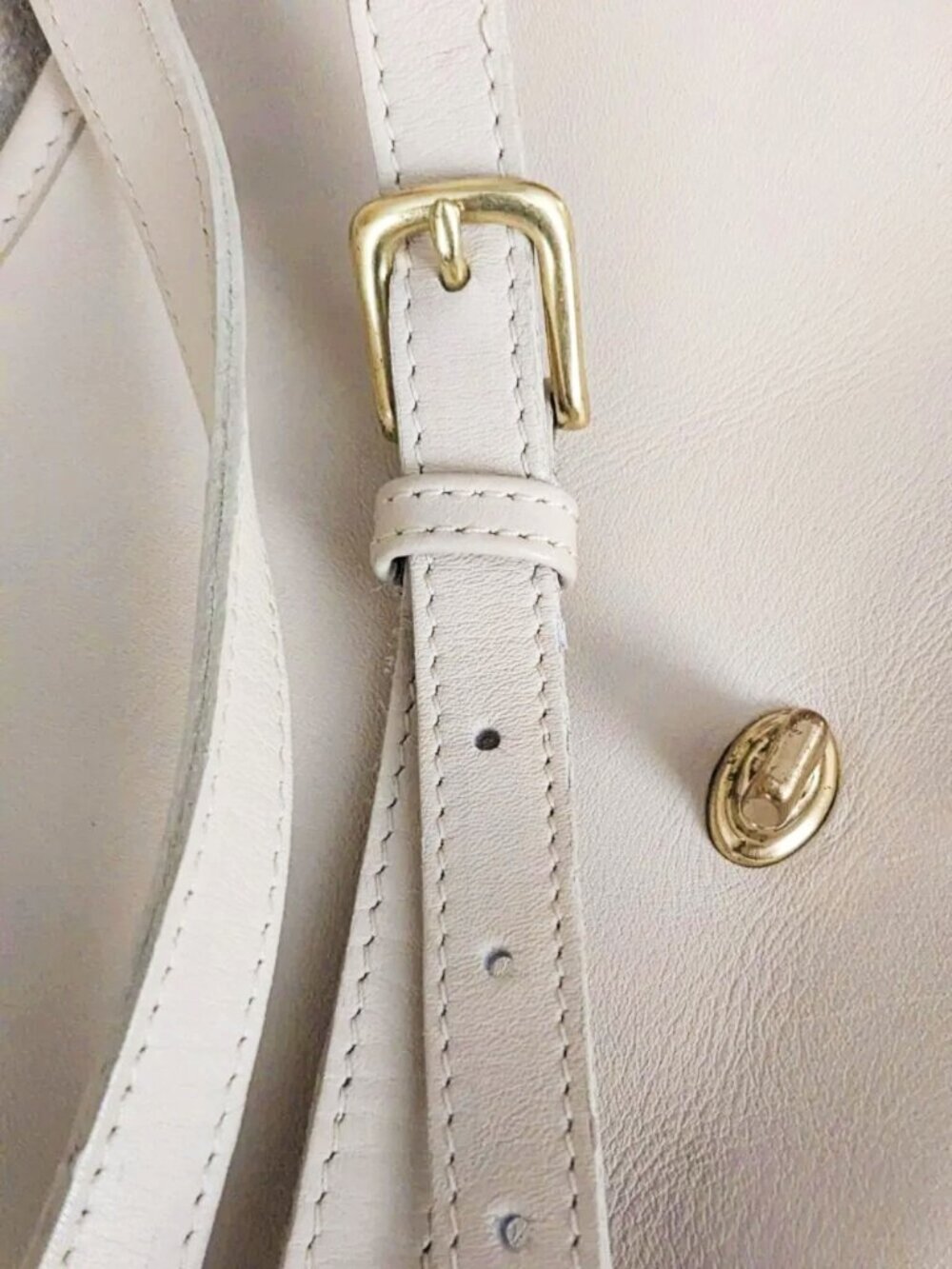 Vintage Coach Companion Flap Turnlock Bag 9076 in Bone Cream 1990s MADE IN USA - Picture 3 of 14